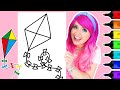 Coloring a Kite 🪁 Coloring Page | Ohuhu Art Markers