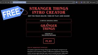 Make Your Own Stranger Things Intro (Free Intro Creator!)