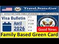 Good News Visa Bulletin April 2026 For Family Based Green Card F1 F2A F2B F3 And F4 Visas 