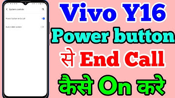 Vivo Y16 Power Button End Call Setting Kaise On Kare // How To Power Button End Setting In Vivo Y16