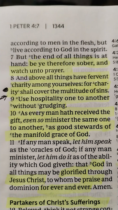 1 Peter 4:7-11 | Holy Bible | KJV