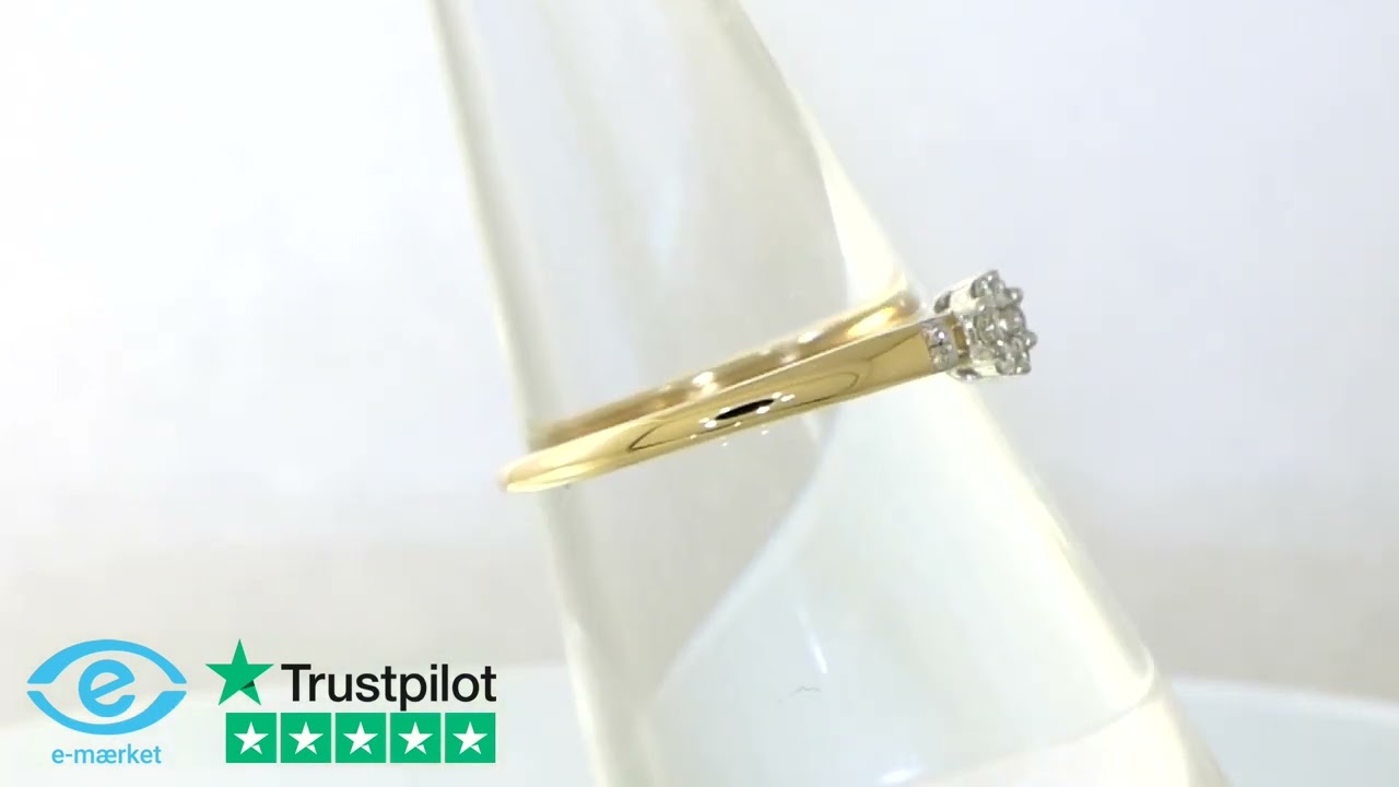 Guldringe med diamanter og ædelsten