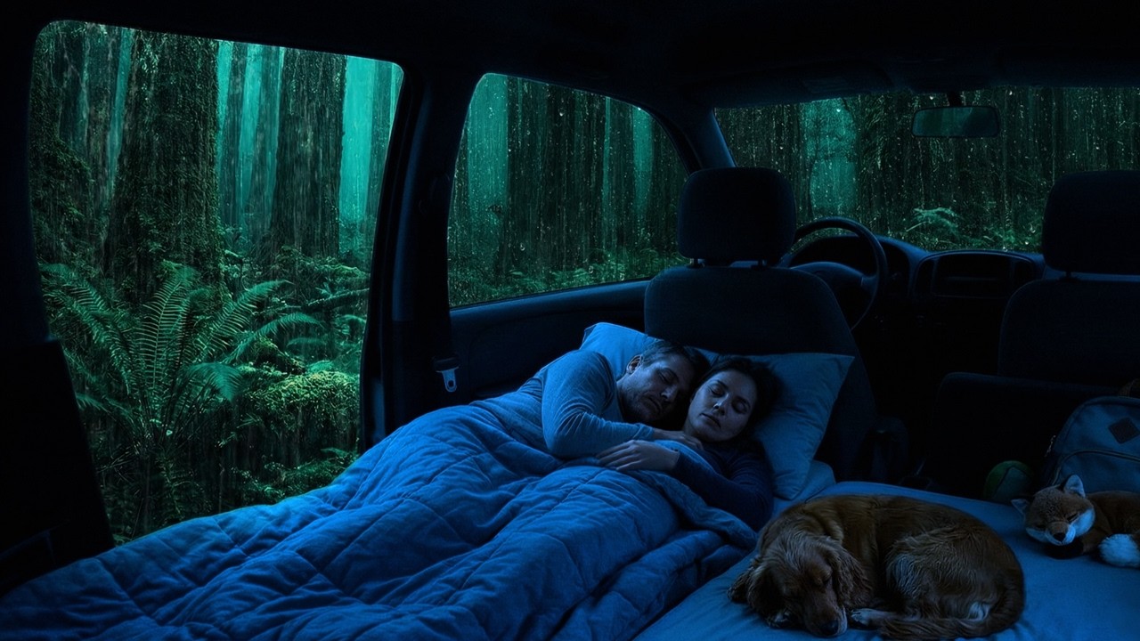 Глубокий сон Кемпинг Атмосфера 🚙 Сильный лесной дождь ASMR