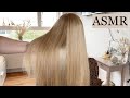 ASMR | *SATISFYING* Straightening My Friend&#39;s GORGEOUS Hair 🤍 (hair play, hair brushing, no talking