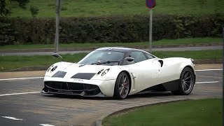 Italian Supercars Arriving at Car Show - Huayra, F40, 599 GTO, F12tdf and more