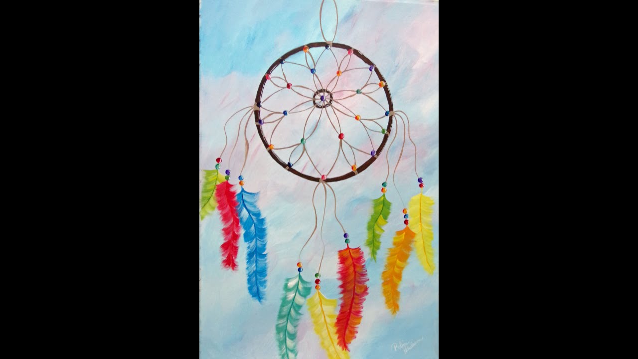 How to paint a dream Catcher full length tutorial acrylic ...