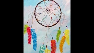 catcher dream painting acrylic paint lesson tutorial