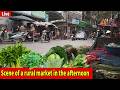 Scene of a rural market in the afternoon