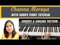 Channa mereya  easy beginners piano tutorial  chords  singing pattern