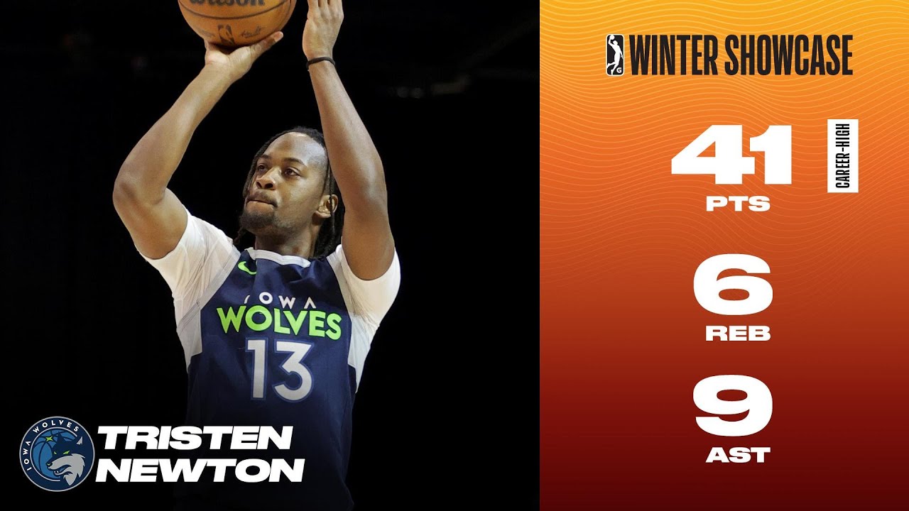 Тристен Ньютон показал свой лучший результат в карьере: 41 очко, 9 передач и 8 трёхочковых броско...