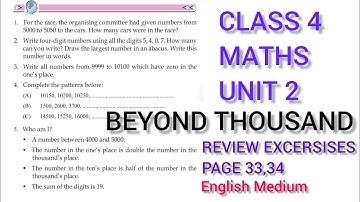STD 4 CHAPTER 2 BEYOND THOUSAND REVIEW EXCERSISES EM PAGE 33, 34 #class4maths #scertkeralasyllabus