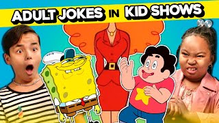 Kids React To Adult Jokes In Kids' Shows (SpongeBob, Animaniacs, Steven Universe \& More!)