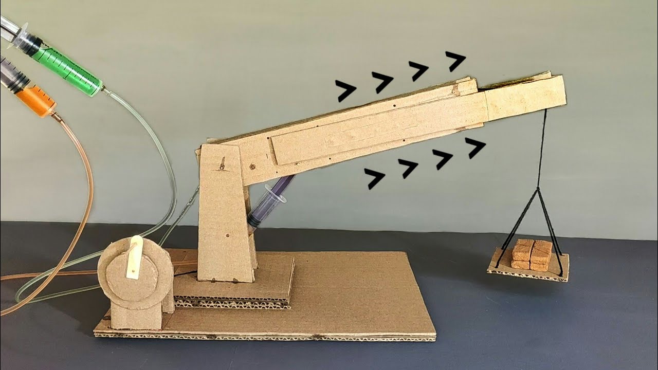 How to make remote control Hydraulic Crane from Cardboard Cardboard craftDIY