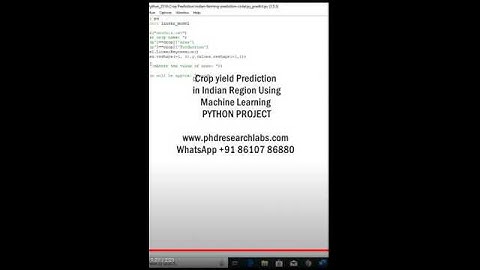 Crop yield Prediction in Indian Region Using Machine Learning PYTHON PROJECT