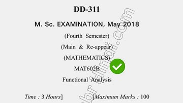 2018 Dcrust MSc Mathematics 4th Sem Functional Analysis Question Paper