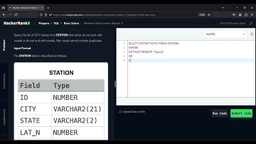 HackerRank SQL : Query City Names Not Starting or Ending with Vowels Using REGEXP | Ray Vision