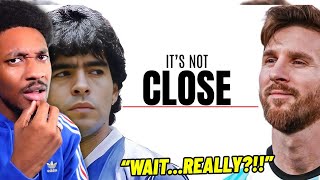 MESSI MAKES MARADONA LOOK MID 😭 | American Reacts To "The Lie We Keep Telling About Maradona"