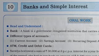 7th STD Maths Workbook Chp 10 Banks and Simple Interest @omeducation8606