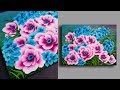Acrylic Painting Demonstration / Flowers Acrylic Painting / Satisfying Demo / Flat Brush / Day #9