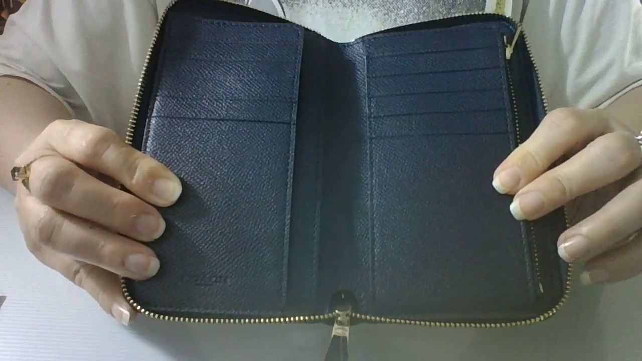 coach double zip around wallet