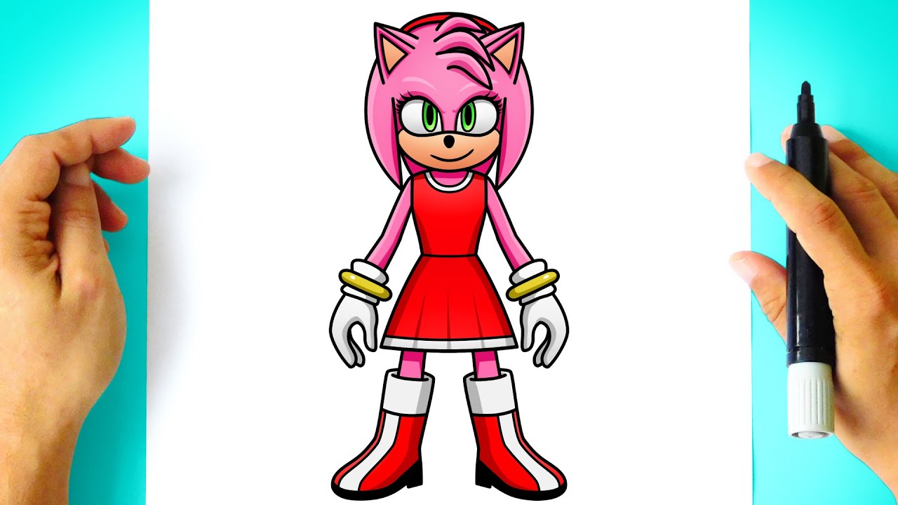 Sonic e Amy Rose para colorir