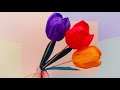 Tulip Made of Crepe Paper | Super Easy Paper Flower Tutorial | Paper Flowers DIY