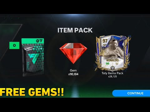 FREE UNLIMITED GEMS!! HOW TO GET FREE GEMS IN FC MOBILE 24 | TOTY GEMS PACK OPENING FC MOBILE !