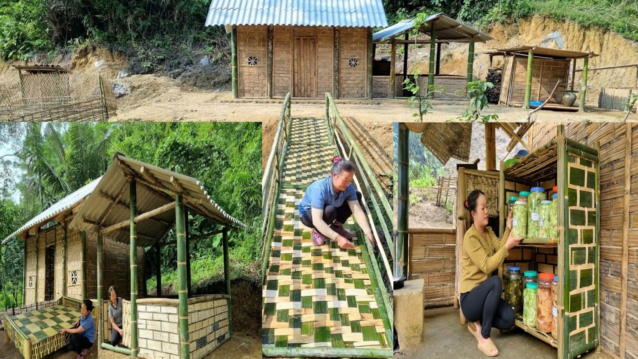 The girl built the giant structures herself with bamboo trees. Ly Thi Phuong