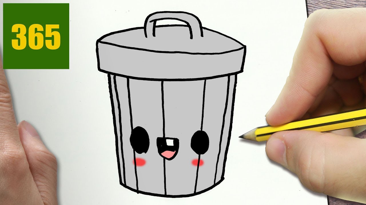 Trash Can Drawing - How To Draw A Trash Can Step By Step