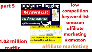 low competition keyword list amazon affiliate marketing amazon