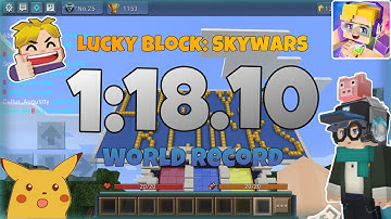 Lucky Block Skywars 1:18.10 World Record! (Blockman Go: Blocky Mods)