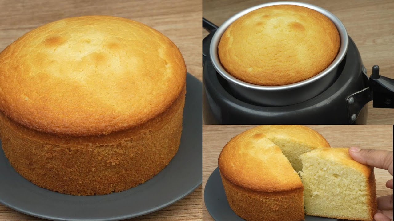 Pressure Cooker Cake , Bakery style vanilla cake in a pressure cooker