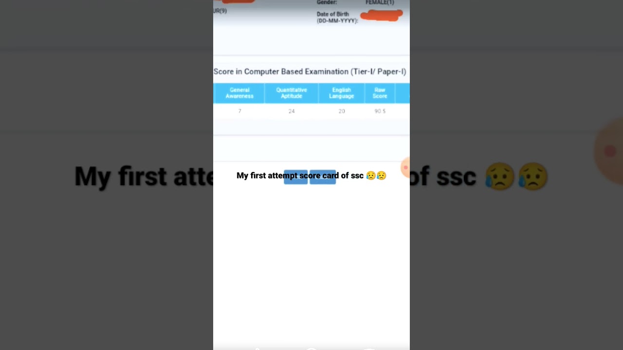 ssc chsl 2022 | score card | first attempt | 