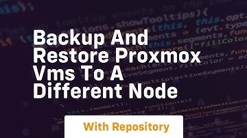 Backup and restore proxmox vms to a different node