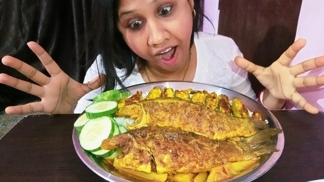 Eating fish with pointed gourd and rice Eating fish asmr asmr video