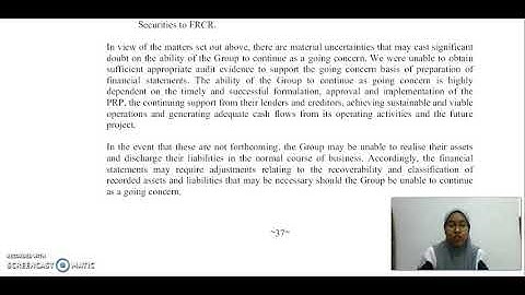 Modified Audit Report Presentation