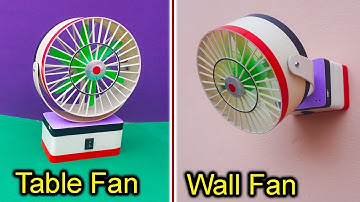How To Make A Rechargeable Table Fan & Wall Fan | Mini DC Table Fan | Wall Mounted Fan| Portable fan