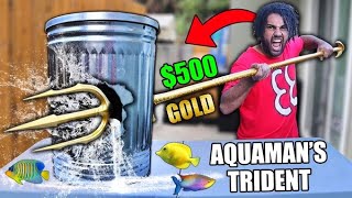 I Bought A $500 REAL LIFE GIANT GOLDEN AQUAMAN TRIDENT!! (CHALLENGE!!) *WEAPONS OF THE GODS EP#1*