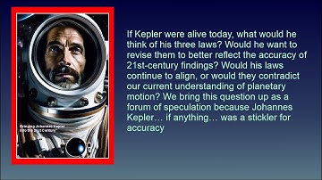 Bringing Johannes Kepler into the 21st century, Part 1
