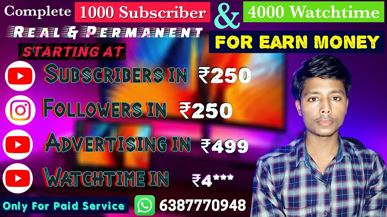maybe! 1000 subscribers 4000h watchtime decrease with... Get 1000 Subscribers and 4000 Watch hour for YouTube Monetization - YouTube