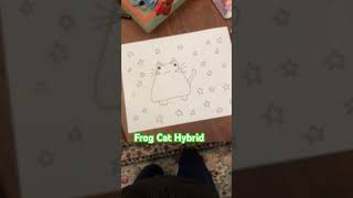 Frog Cat Hubrid poster for friend cute frog cat hybrid art markers