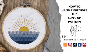 Sun's Up Hand Embroidery Pattern Tutorial