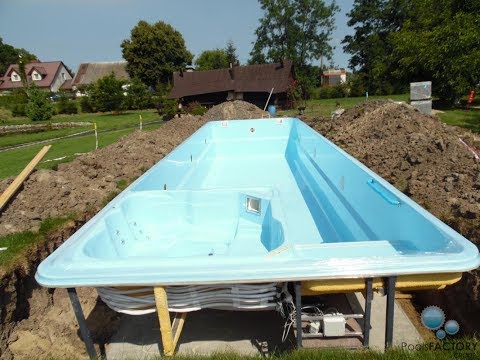 8. PoolsFACTORY GROUP GFK Pool Schwimmbecken - Poolmontage im Garten, Bauanleitung, Pool bauen