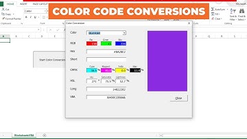 Color Code Conversions with an Excel VBA Userform Tool