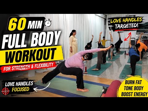 60 Min Full Body Yoga Workout for Strength & Flexibility | Love Handles & Core Focus