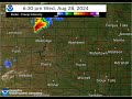 MRMS Reflectivity of the August 28, 2024 Tornadic Supercell Event