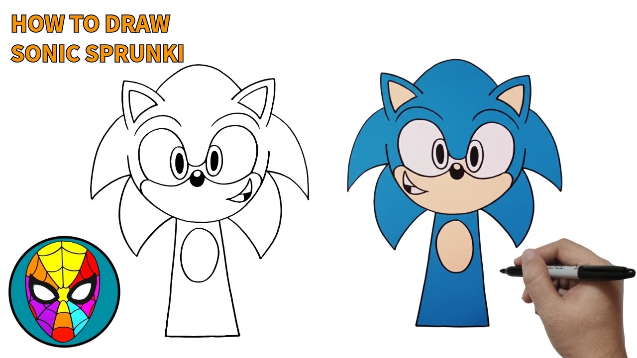 How To Draw Sonic Sprunki | Incredibox Sprunki Drawing Tutorial Step-by-Step (Easy)