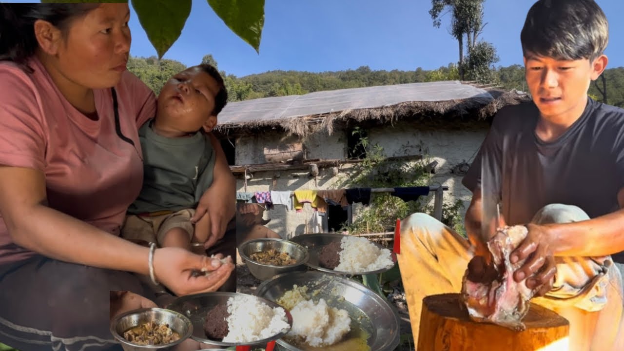 Rural Home Life & Housework | Chicken Soup & Dhido on Wood Fire | Traditional Nepali Meal.