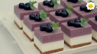 Yogurt Panna Blueberry Pudding 酸奶奶冻蓝莓布丁 Pouding aux myrtilles et panna au yogourt