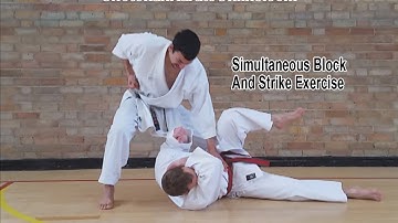 Shotokan Karate Kumite Simultaneous Block Strike Exercise